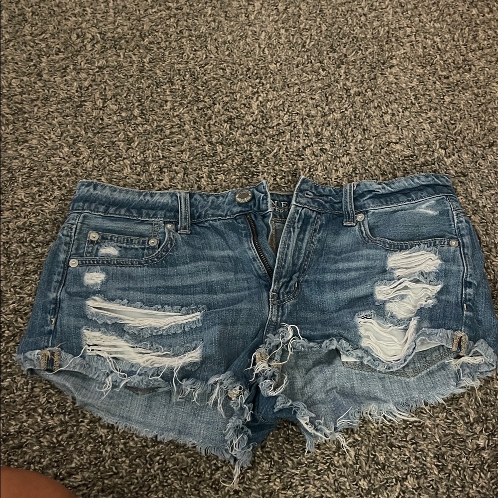 American Eagle Outfitters Ripped Blue Jean Shorts